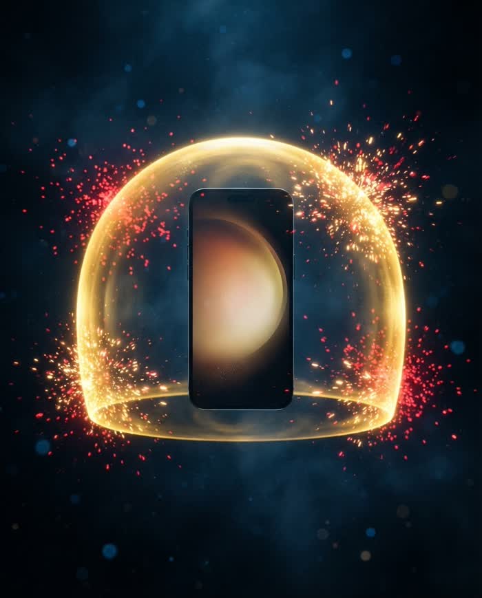 Celular protegido por um escudo de luz
