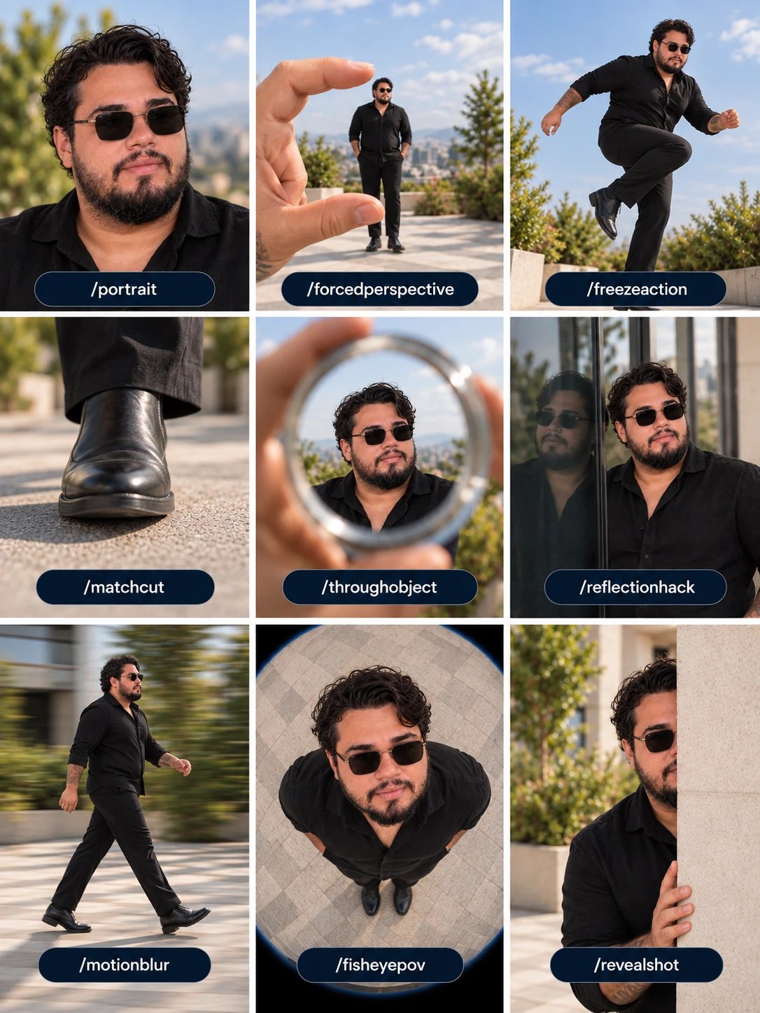 Exemplos de truques de fotógrafo